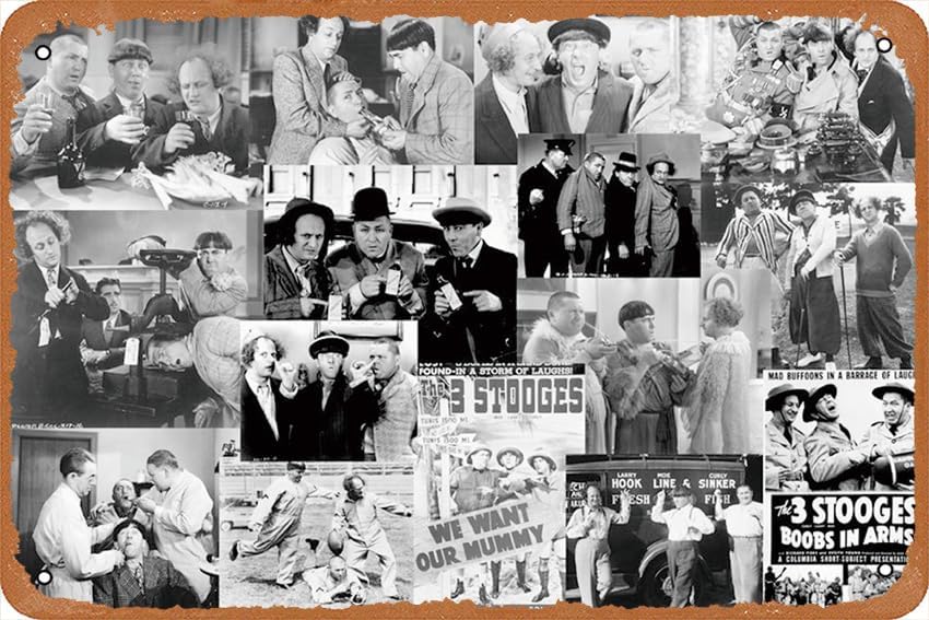 Vintage Collectible Posters - Üç Stooges Koleksiyonu Metal Tabela, Komik