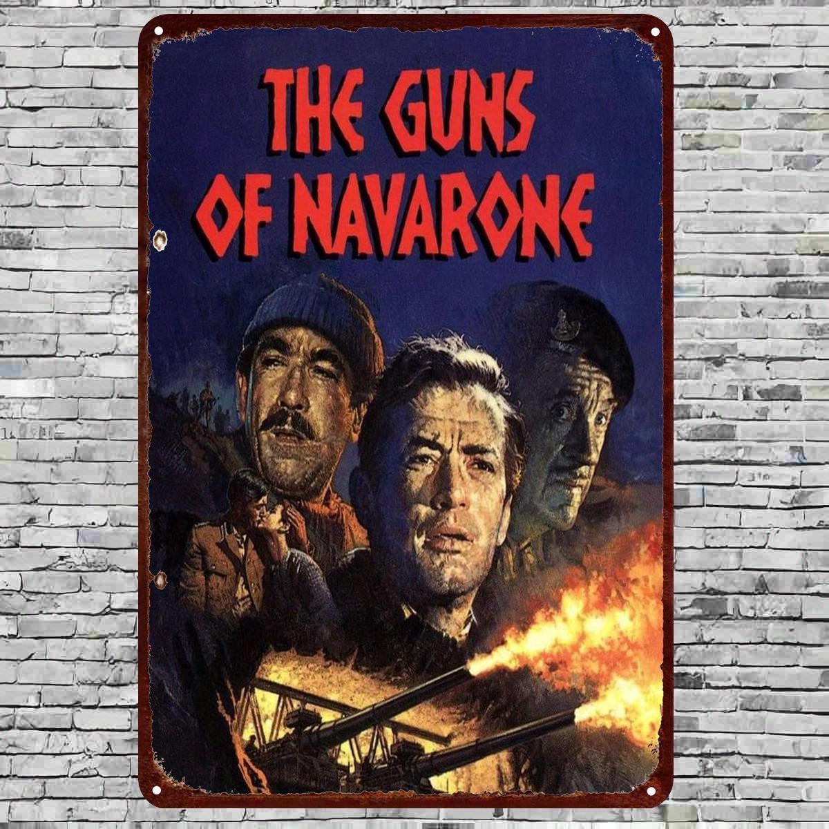 Vintage Collectible Posters - Eski model 'Navarone'daki Silahlar' temalı metal
