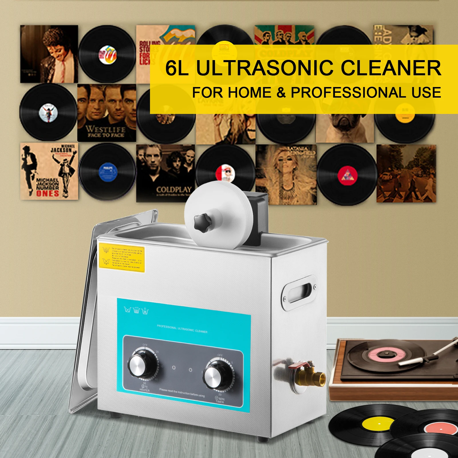 Vinyl Record Cleaner - SIHAO 6L Ultrasonik Plak Temizleme Cihazı,